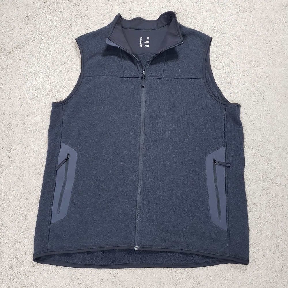 ARCTERYX Covert Vest Jacket Fleece Mens XL Black Gray Hiking Outdoor